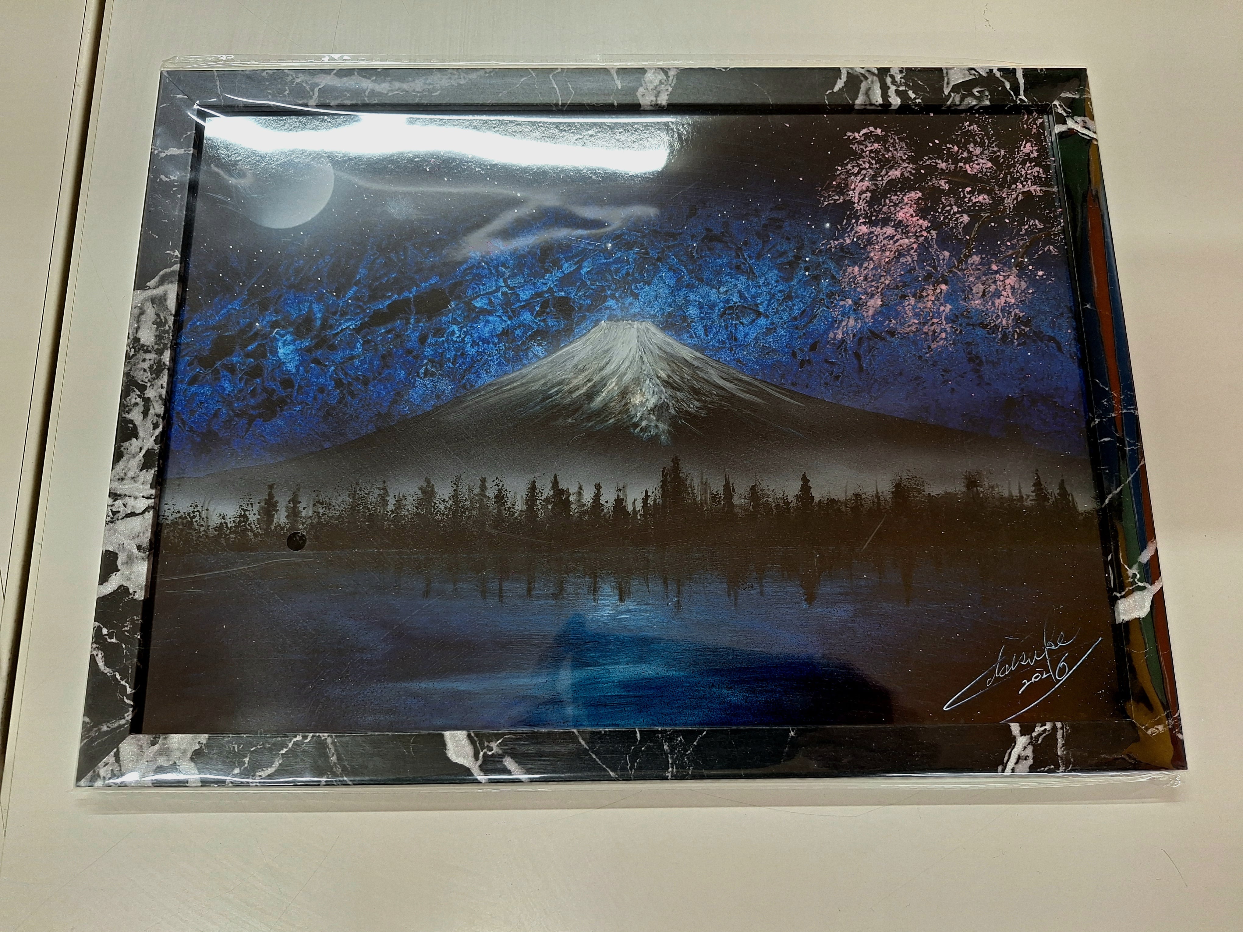 スプレーアートDaisuke 原画 【富士と桜】 | スプレーアートdaisuke