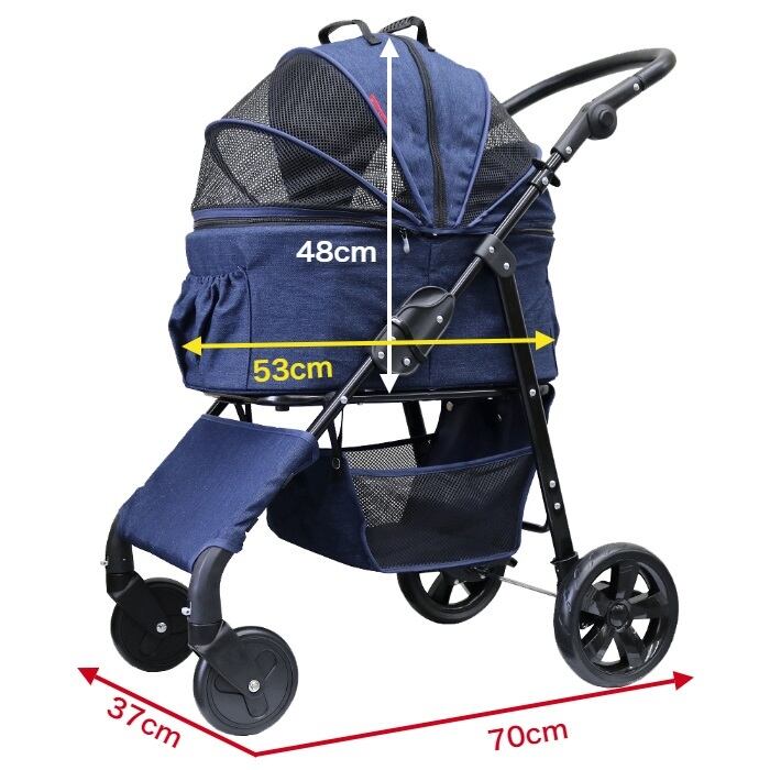 2way 甘えん坊バギー ミディアム(medium) 4輪 ペットカート (デニム  