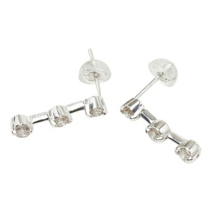 K14WG ホワイトゴールド ダイヤ0.32ct リンクピアス ピアス レディース 【中古】