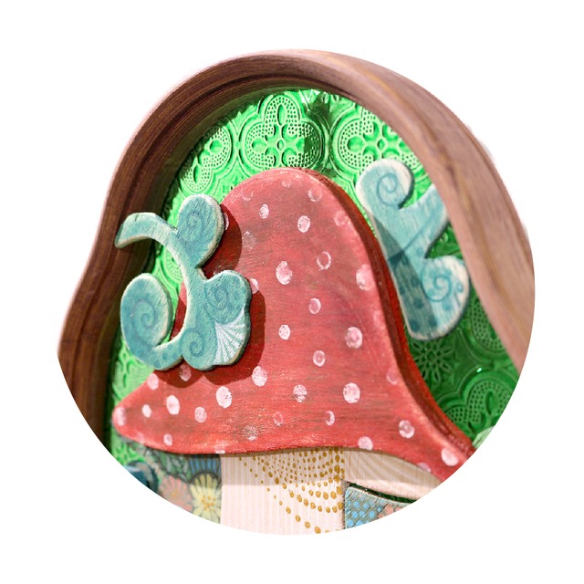 《 ta-nya 》額絵「しあわせのきのこ ～とっておきの宝物紹介～」