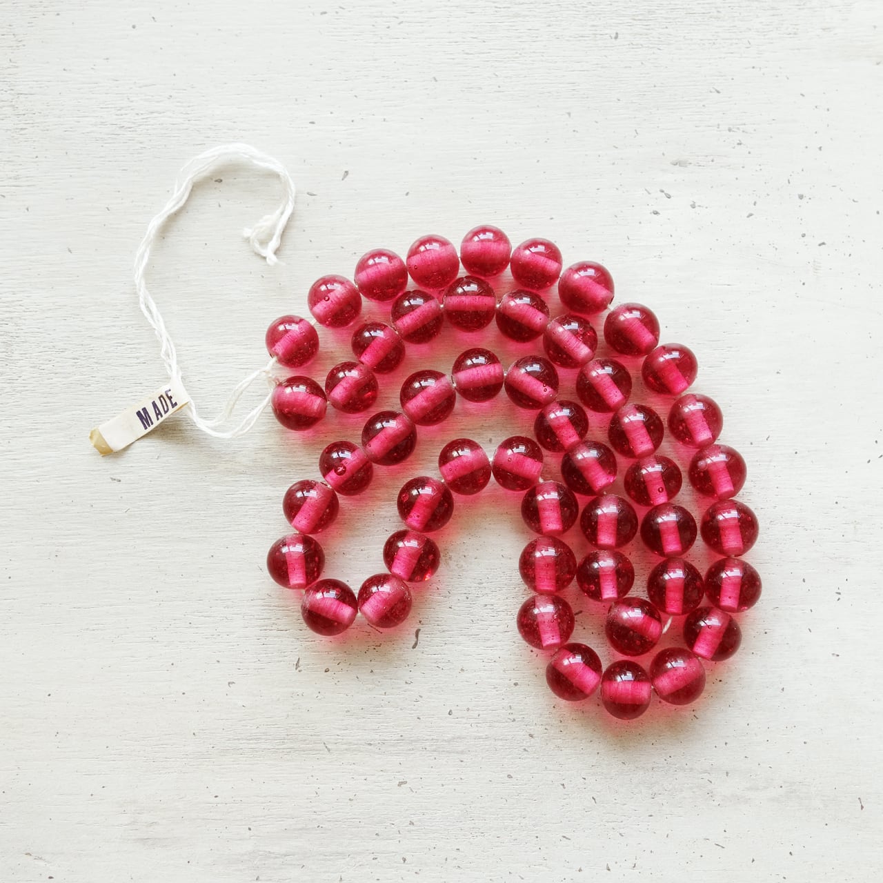 ベリーローズ　トップピース　未使用 日本製 1950s ガラスビーズ ”チェリーブランド” ラウンド ラズベリー