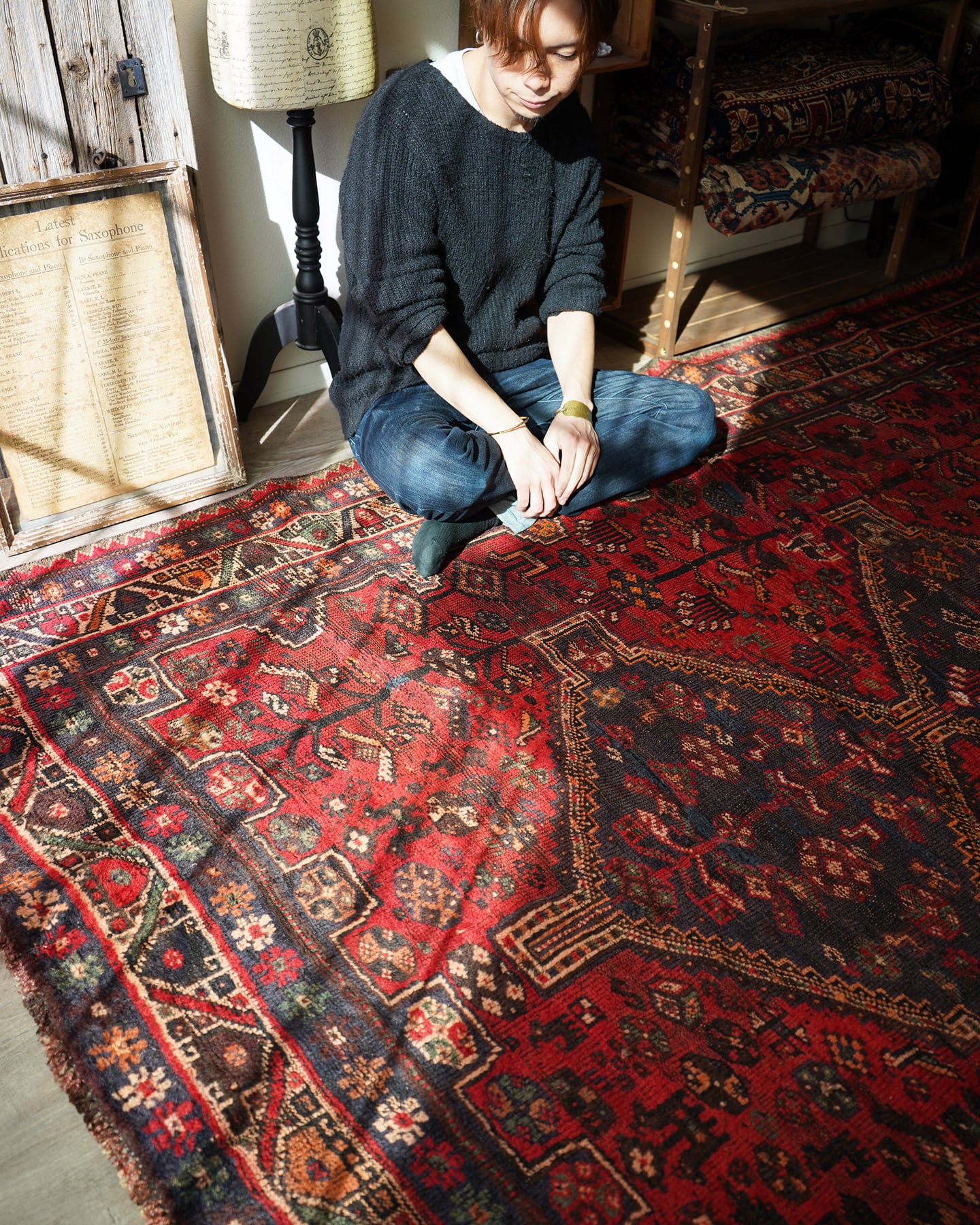 トライバルラグ ヴィンテージラグ オールドラグ シラーズ 絨毯