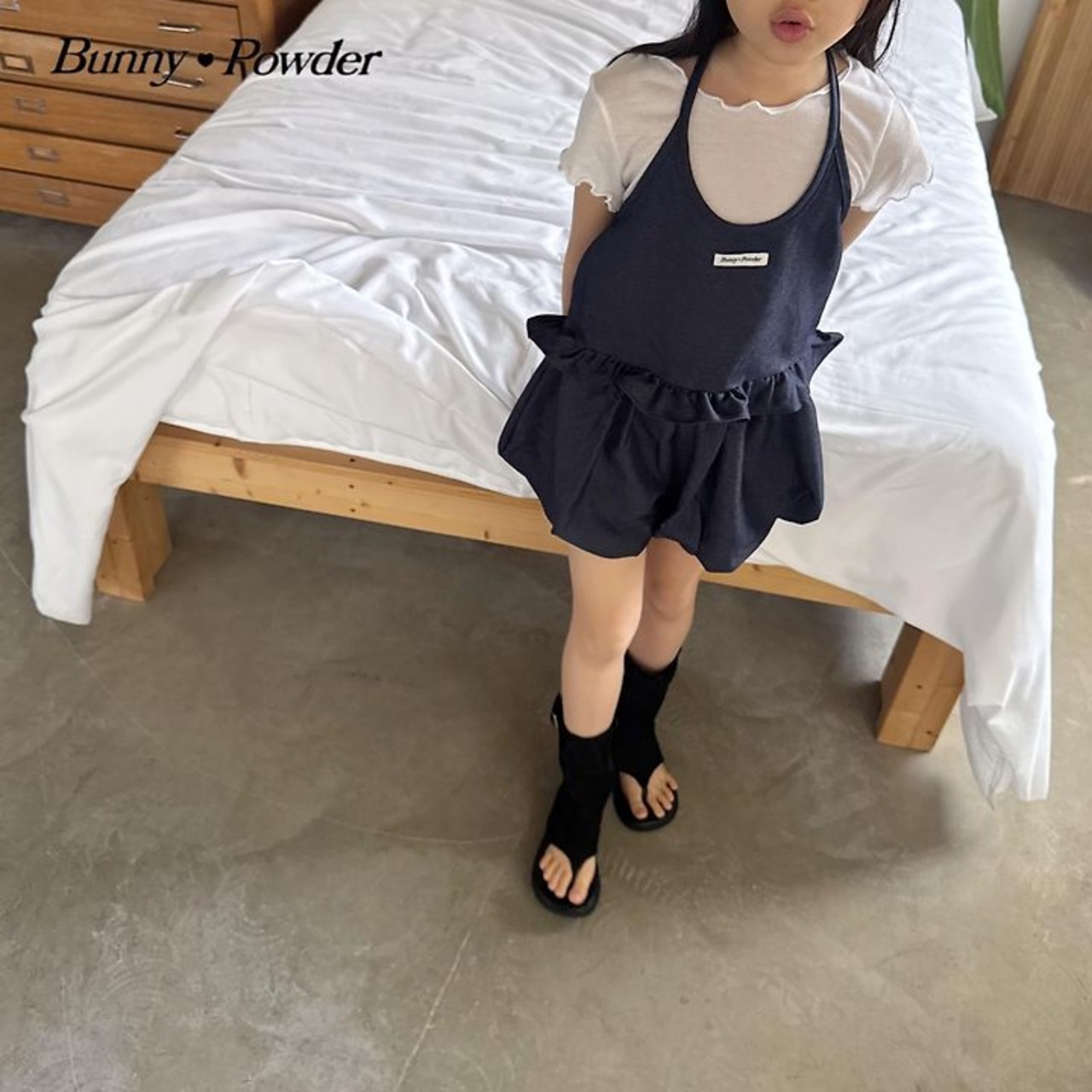 [Bunny Powder] Feature) Denim Halter Bustier (2XL/3XL/4XL) / [버니파우더] 기획)데님홀터뷔스티에 (2XL/3XL/4XL)