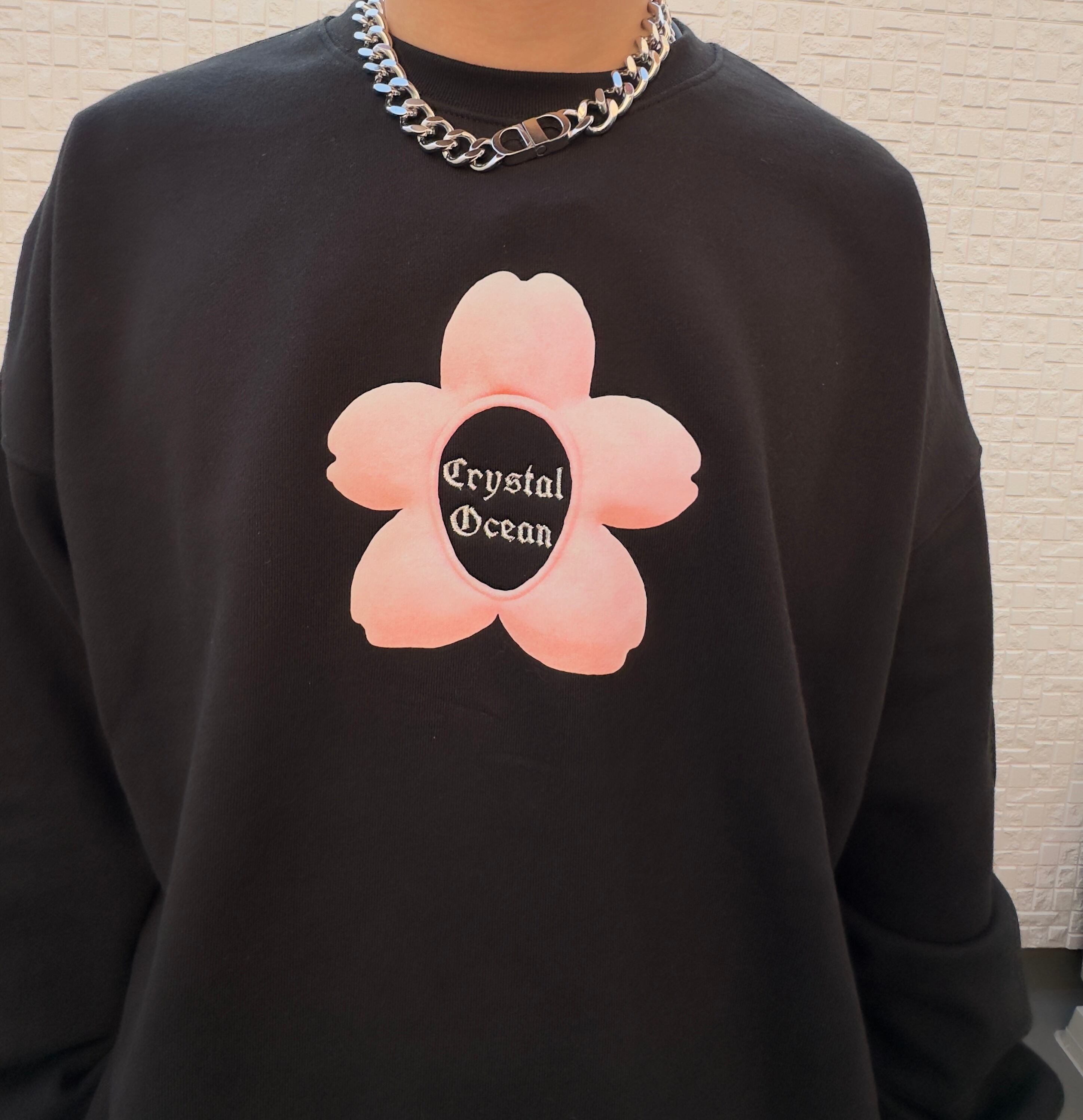 Crystal Ocean 桜セットアップ 花柄 ホワイト ブラック | Crystal Ocean