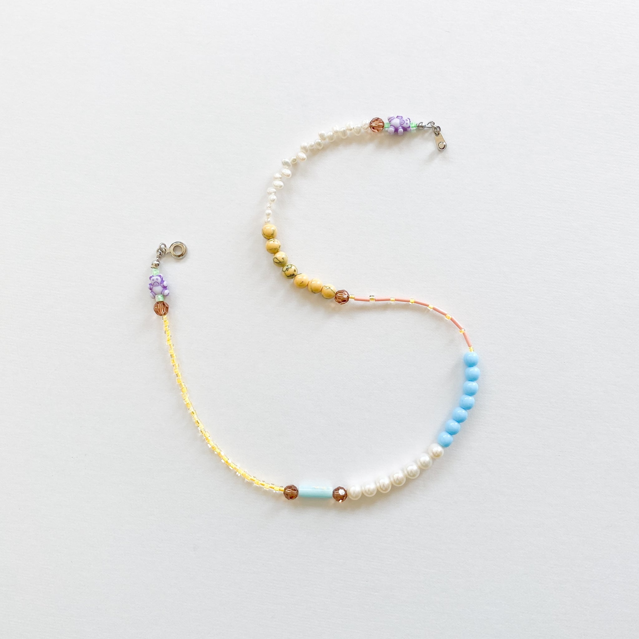 淡水パールとビーズのネックレス