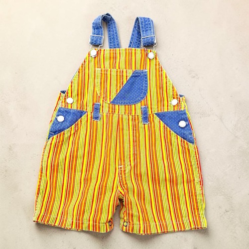 【KIDS】Color Stripe shortalls size: 18-23 MONTHS