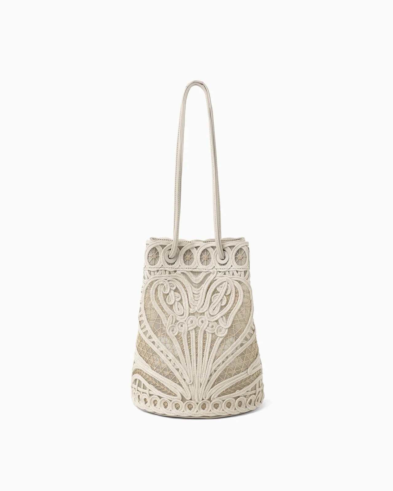 Mame Kurogouchi】Cording Embroidery Bucket Bag - beige | TOLMA
