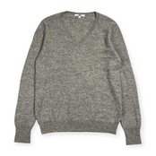 カシミヤ100% UNIQLO ユニクロ Vネック ニット セーター L/グレー レディース