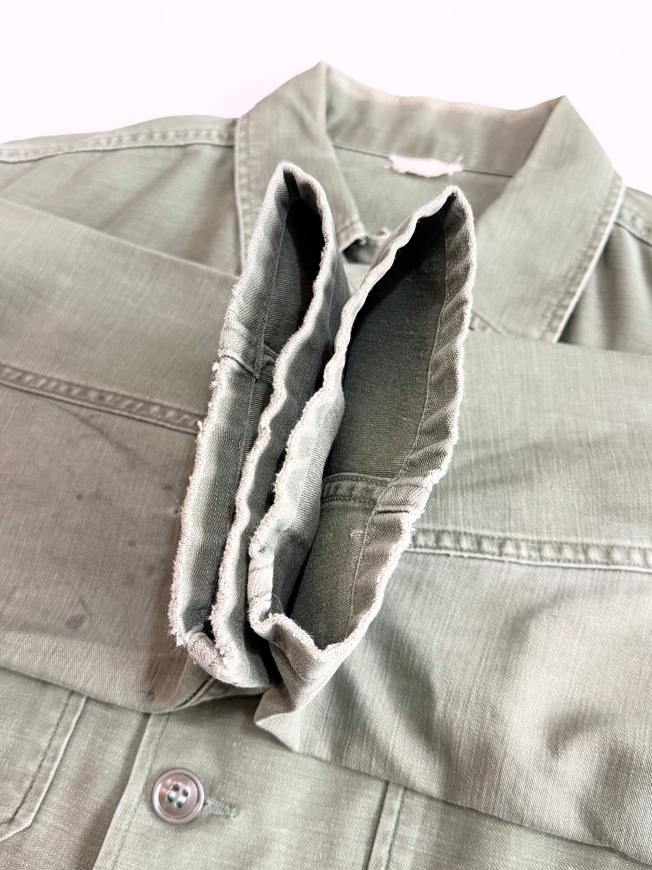 60s US ARMY "1st MODEL" OG107 UTILITY SHIRT Size SMALL