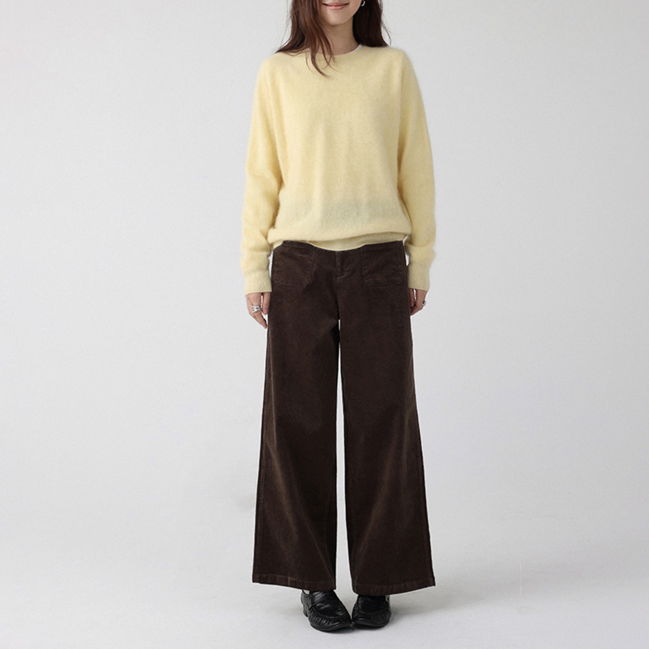 ベーシック クルーネックニット H0058