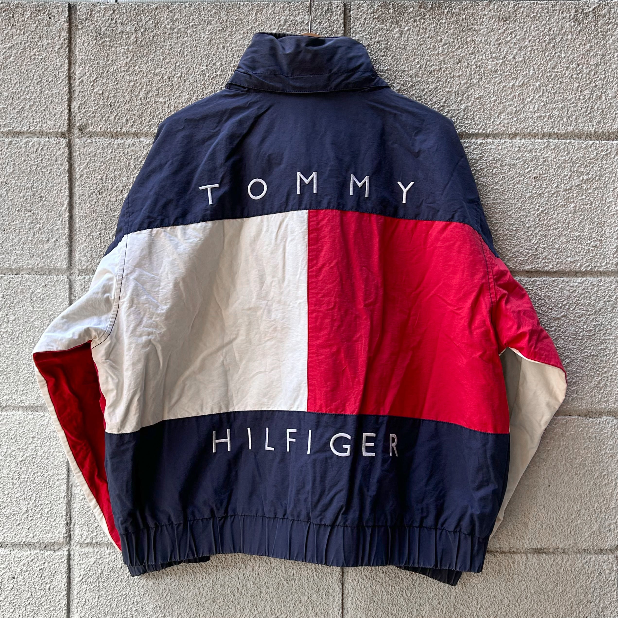 90's Tommy Hilfiger BIG LOGO Reversible Nylon Jacket S / トミー