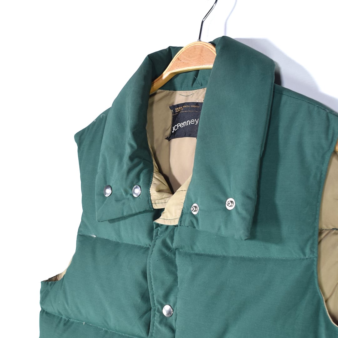 70s JCペニー ヴィンテージダウンベスト 深緑 アウトドア JC PENNEY