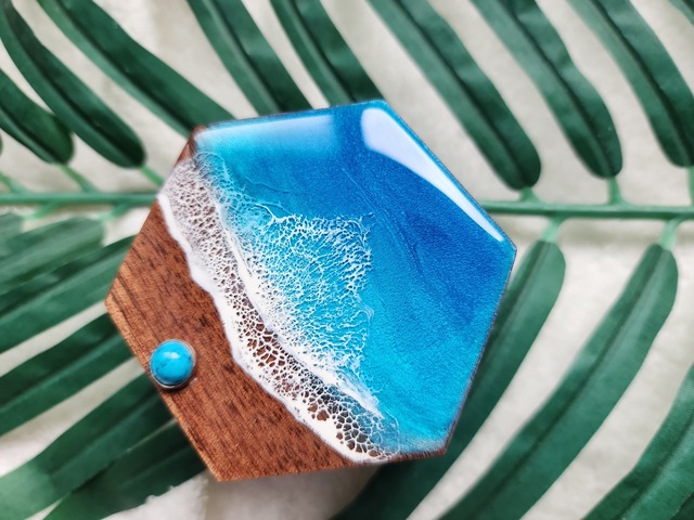 404.オーシャンレジンアート リングケース