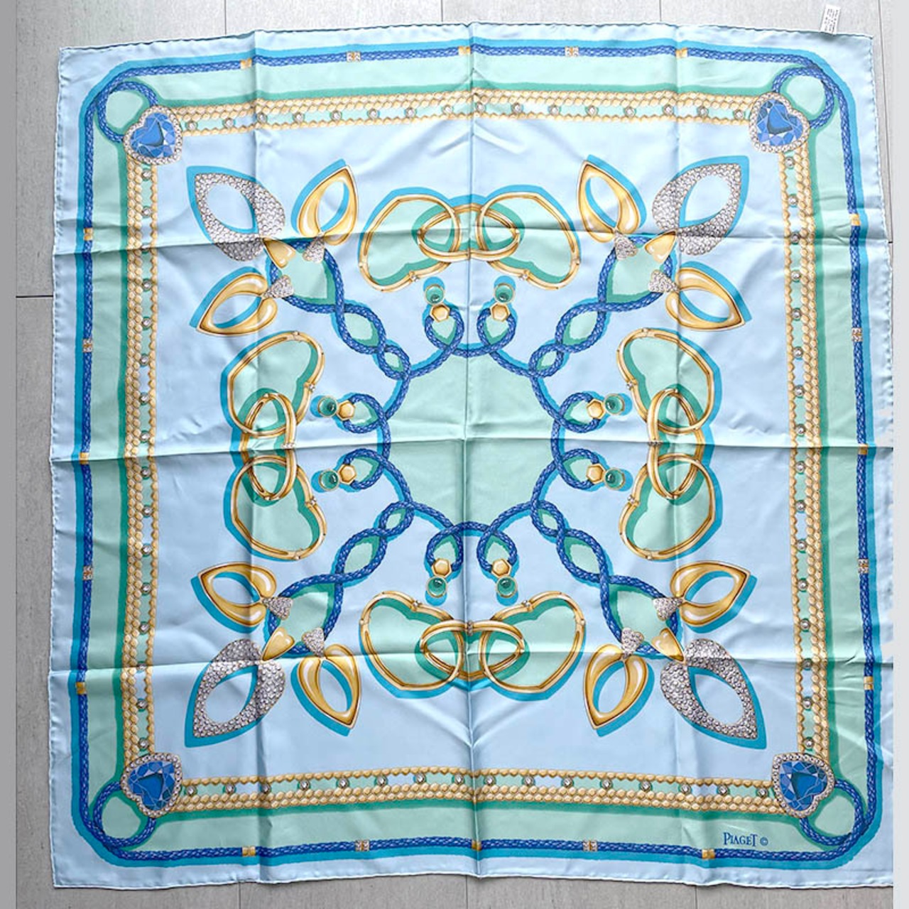 スカーフ　シルクスカーフ　Piaget　ピアジェ　ジュエリーモチーフ　ダイヤモンド 12ACdg41