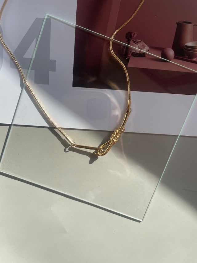 ss gold hook necklace