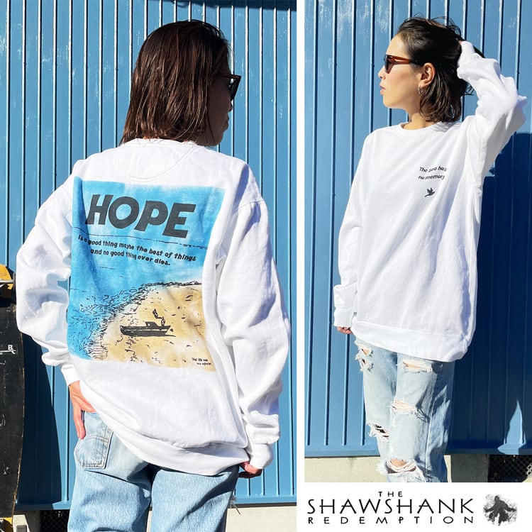 【SALE】ショーシャンクの空に【スペシャル版】 The Shawshank Redemption「HOPE」バックプリント スウェット　トレーナー　  裏起毛　映画 【Comfort Colors】　ccswt-tsr-hopesp | oguoy/Destroy it Create it