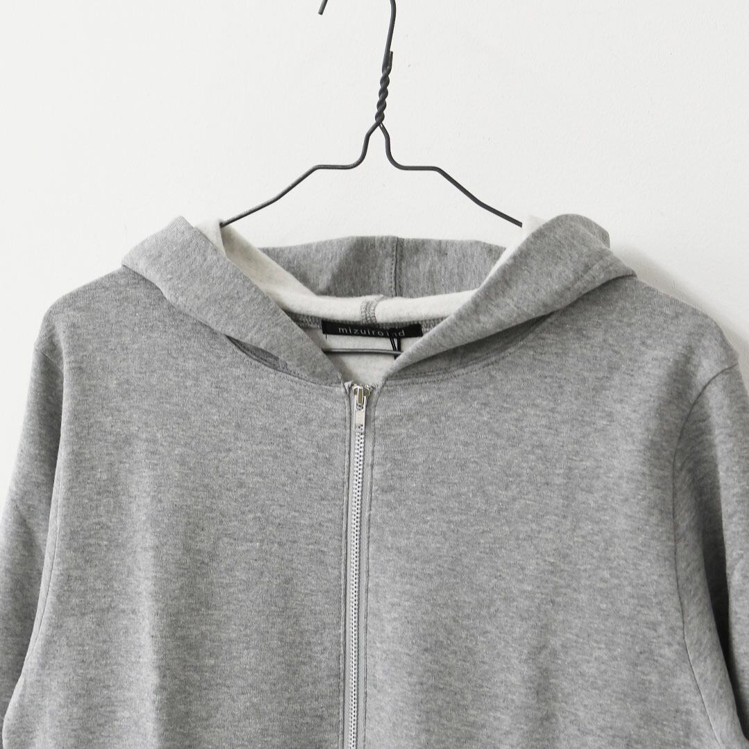 【新品未使用】 mizuiro ind ミズイロインド　グレー　パーカー 長袖 mizuiro ind [ミズイロ インド] brushed back zip hoodie [3-210057