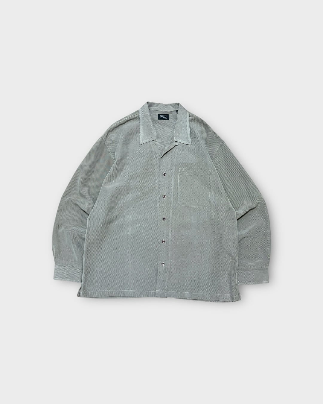 【Used】“Haggar” Open Collar Rayon Blend Shirt