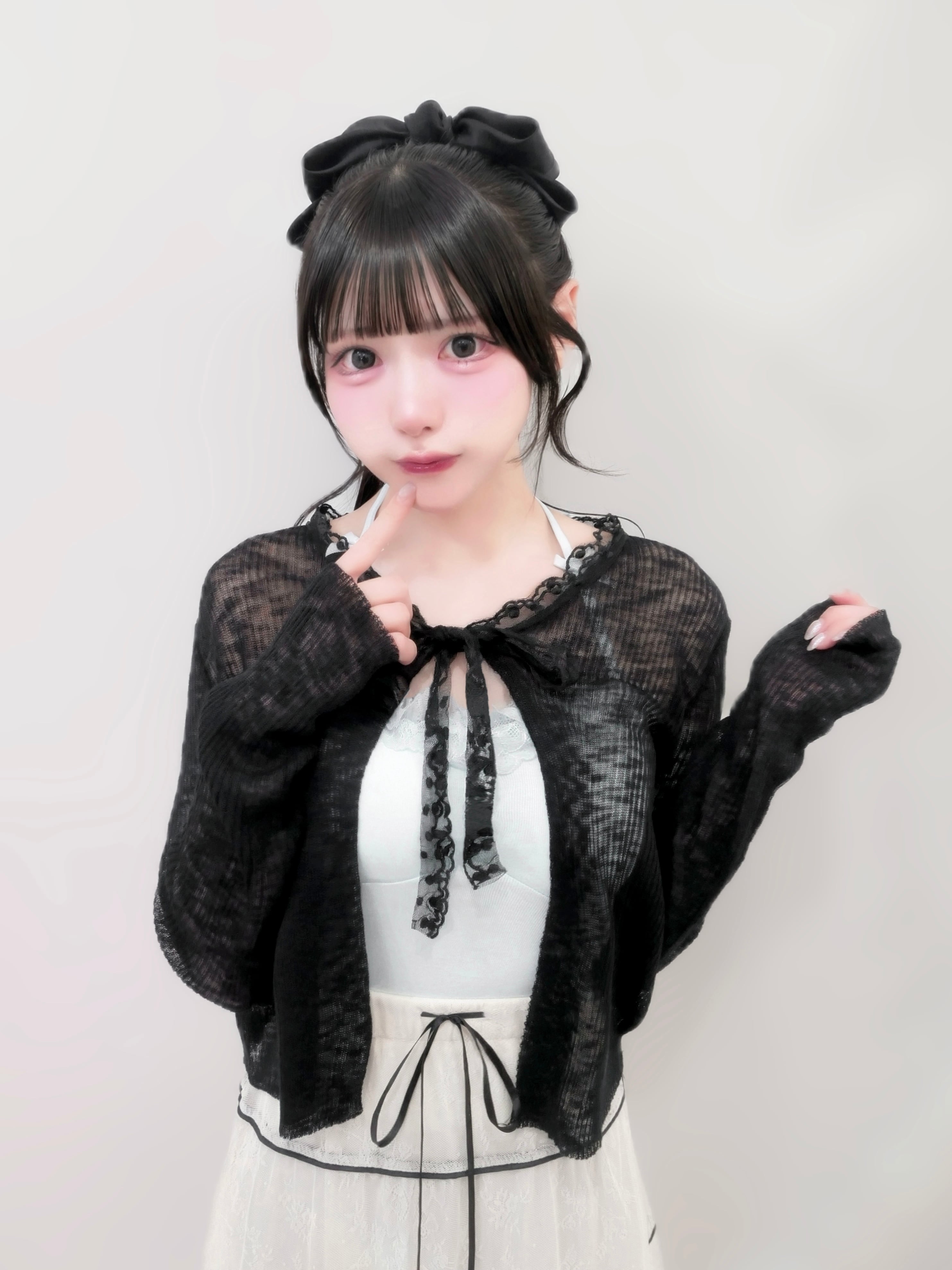 シースルーりぼんカーデ
