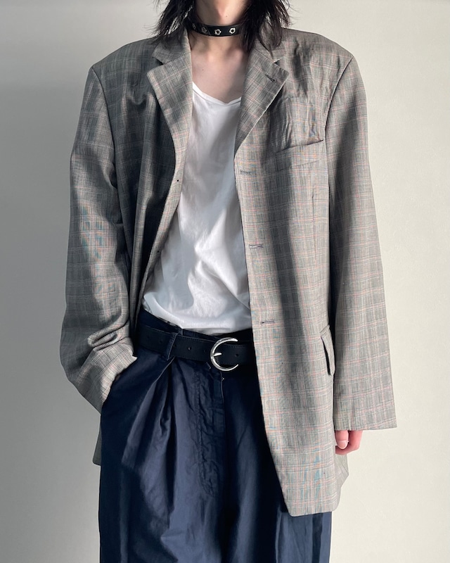 【90s-00s dries van noten】single check tailored jacket