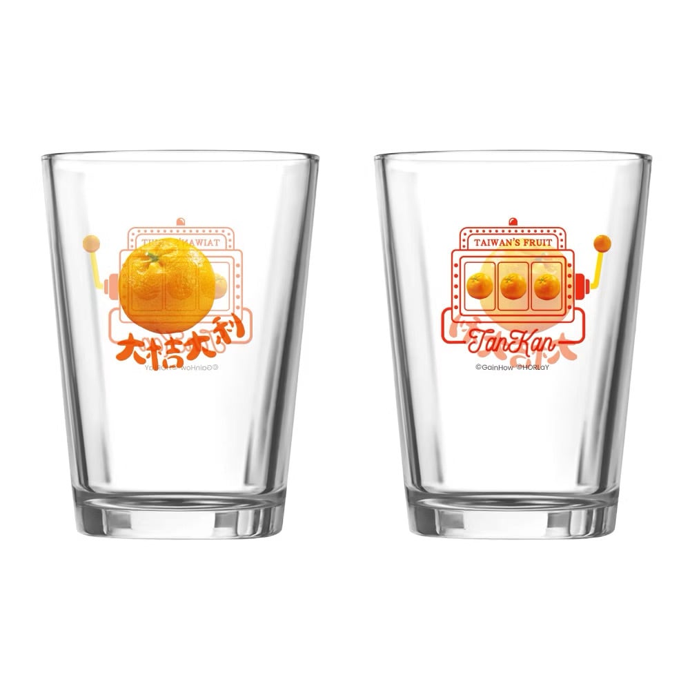 台湾フルーツ乾杯グラス2個セット（ライチ & みかん） | 台湾雑貨商店