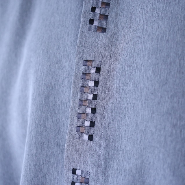 "刺繍" collar and fry-front design minimal mode loose shirt