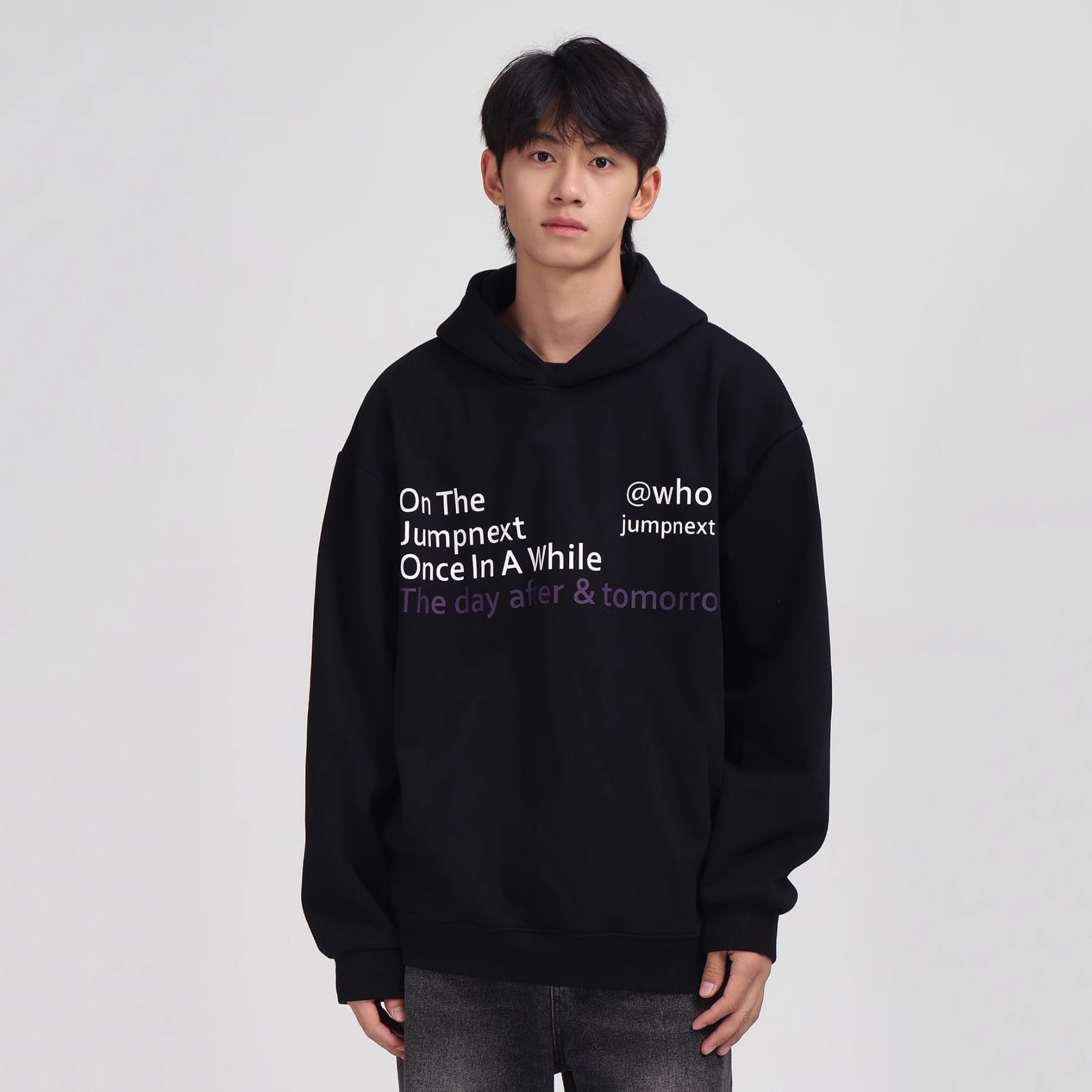 JUMP NEXTカップル英字プリントパーカー | mblueshop