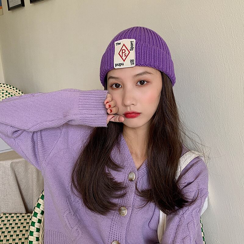 オータムウィンターウールニットレザー 帽子 秋物 冬物 ブラック・アイド・ピーズ83513737748