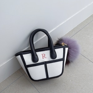 BUDDY. Canvas Bag mini【WHT× NVY】