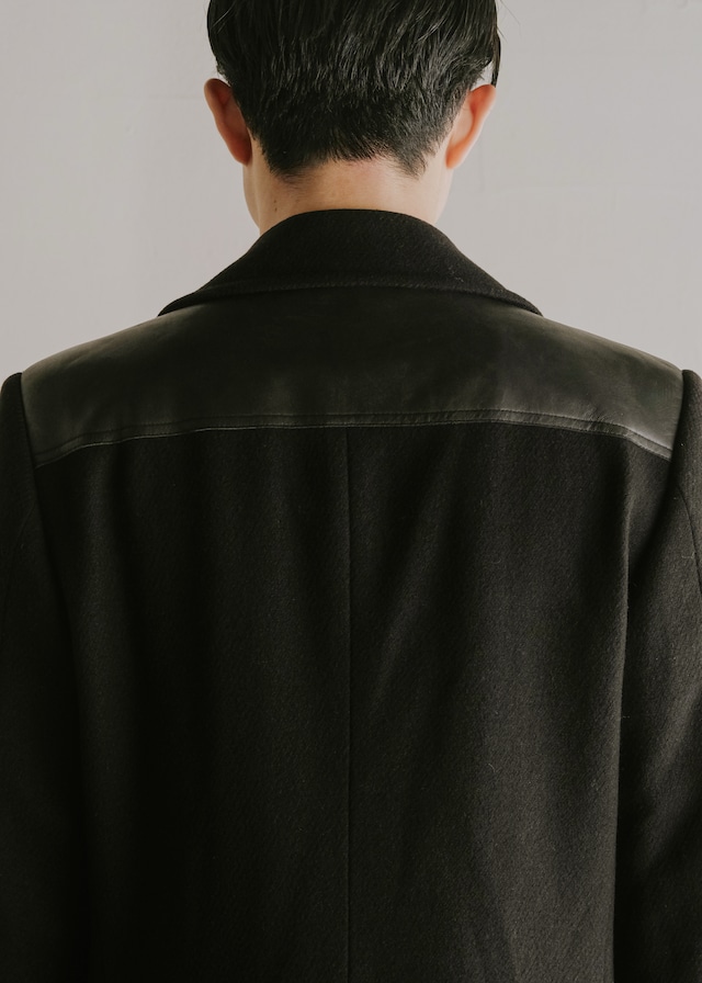 VERSACE Collection 14AW leather patchworks short coat