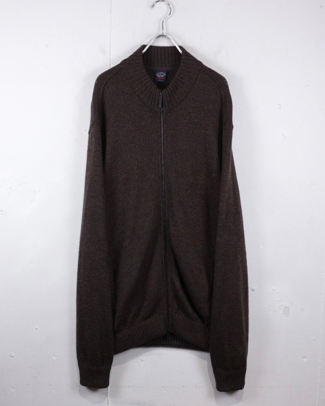 【Caka act2】“PAUL & SHARK” Vintage Loose Zip Up Wool Knit Jacket
