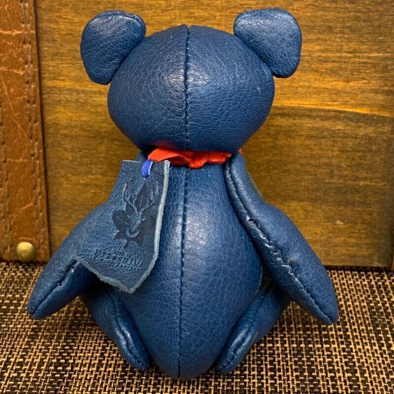 ジビエレザー鹿革ベルベア★マイスターの手作り「ベルズベア」ブルー　写真の1点販売です