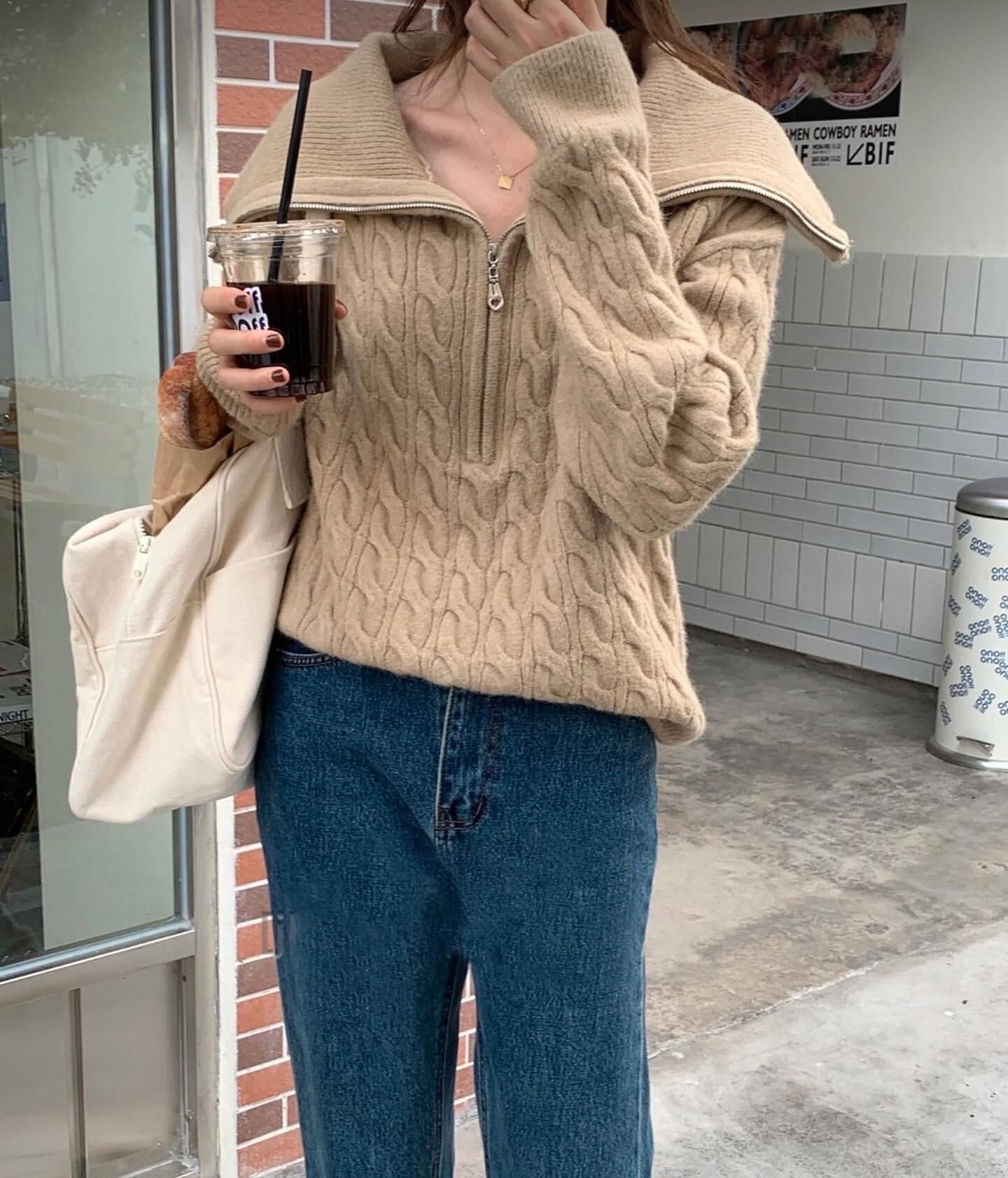 4color / ハーフジップニット