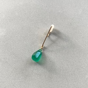 Bar ear clips (green onyx) single 片耳分