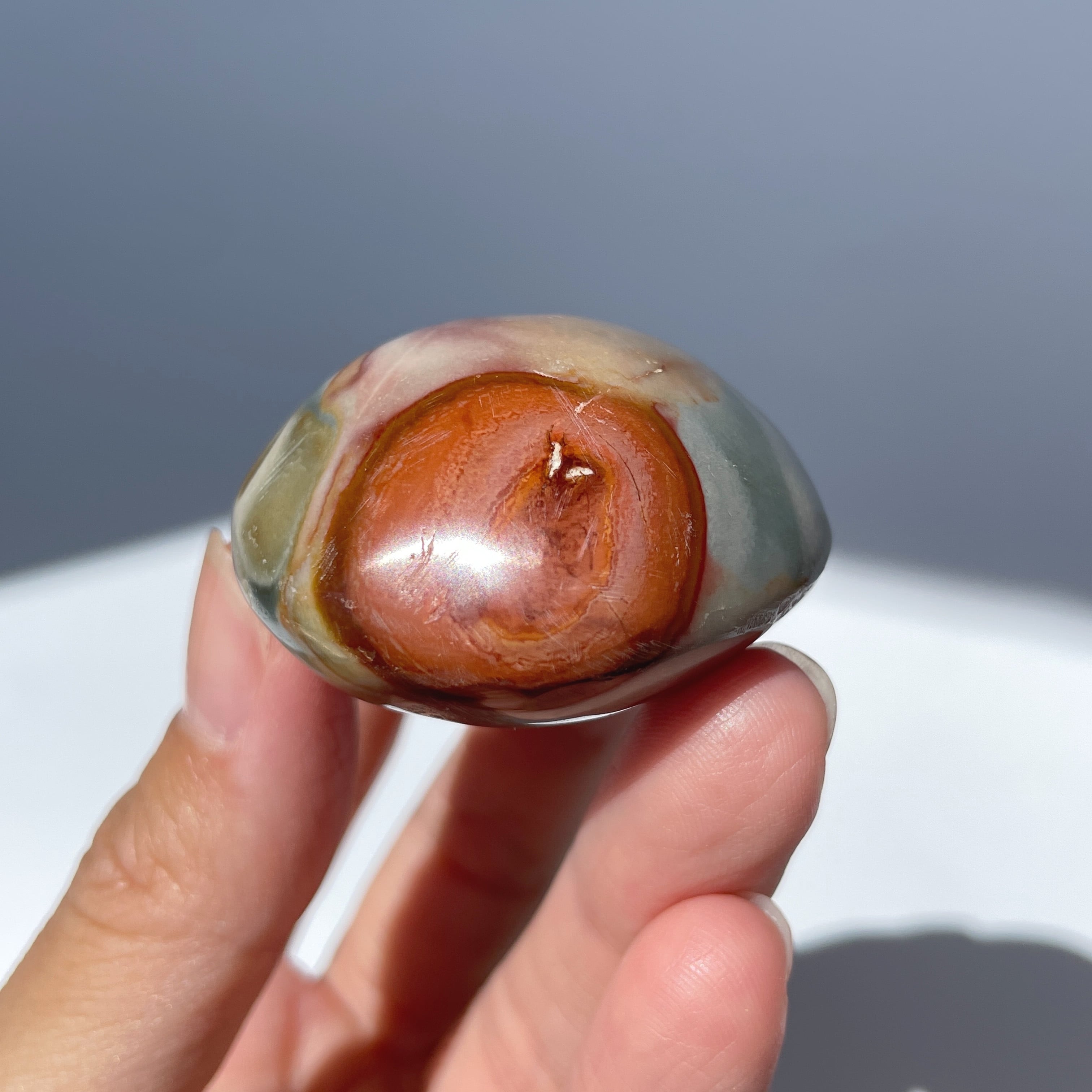 オーシャンジャスパー パームストーン21◇Ocean Jasper◇天然石・鉱物