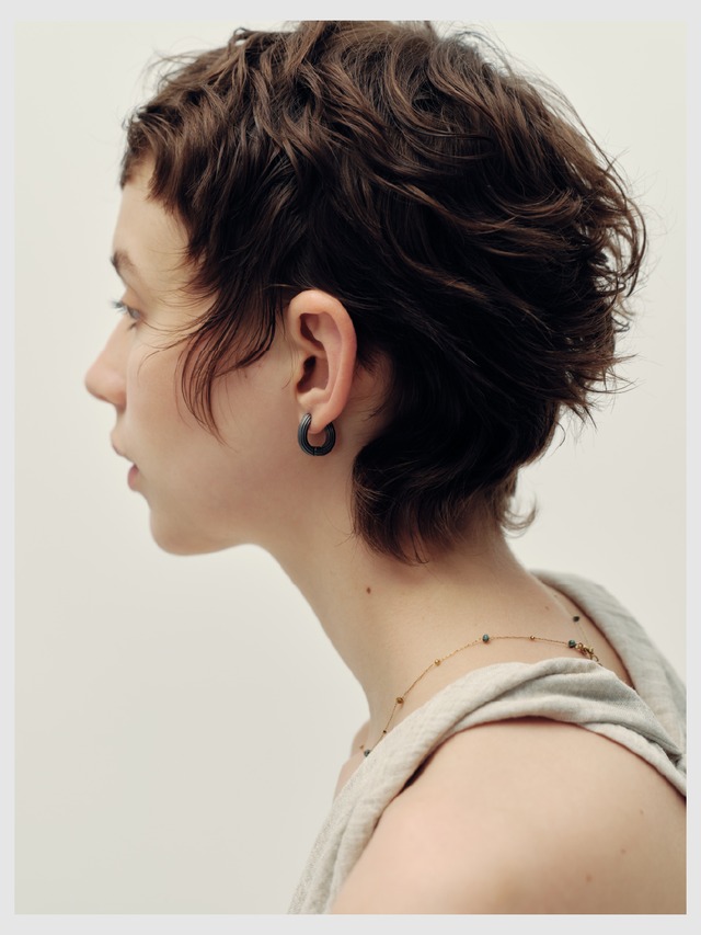 Hoop pierce -Matte Glay/Dark Glay-