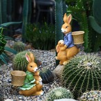 うさぎ 親子 プランター 多肉植物 花壇 プランター かわいいプランター カントリー 庭園 ガーデニング 庭装飾