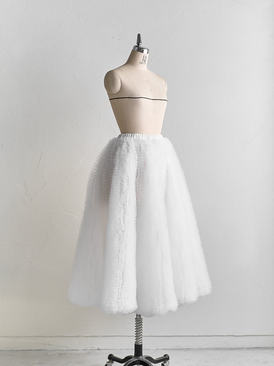 新品タグ付 Lig. tulle skirt Long black tulle skirt with removable petticoat black - YOKKO