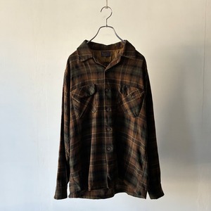 -pendleton- 50's opencollar wool check shirt