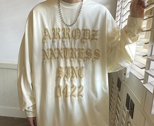 【韓国ファッション】レタープリント 長袖Tシャツ