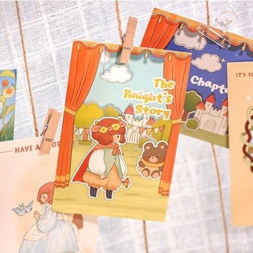 女の子系ポストカード 魔法使い 動物 ゆめかわ ファンタジー おしゃれ