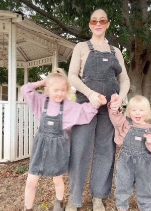 【即納/送料無料】twin collective / Carpenter Overall - Washed Black- / kids