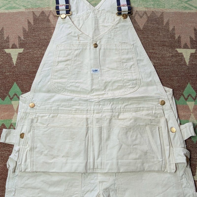 70s Lee Unbleached Twill Overalls w/Apron Pocket (W40) | Wonder