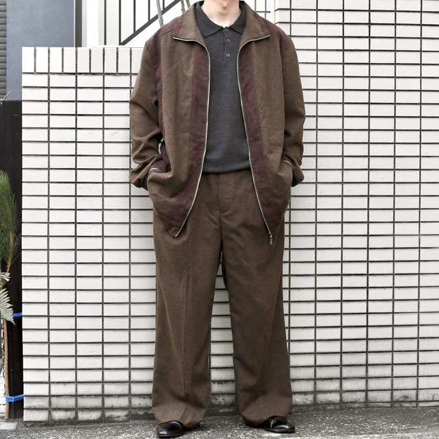 special switching design blouson × wide slacks set up