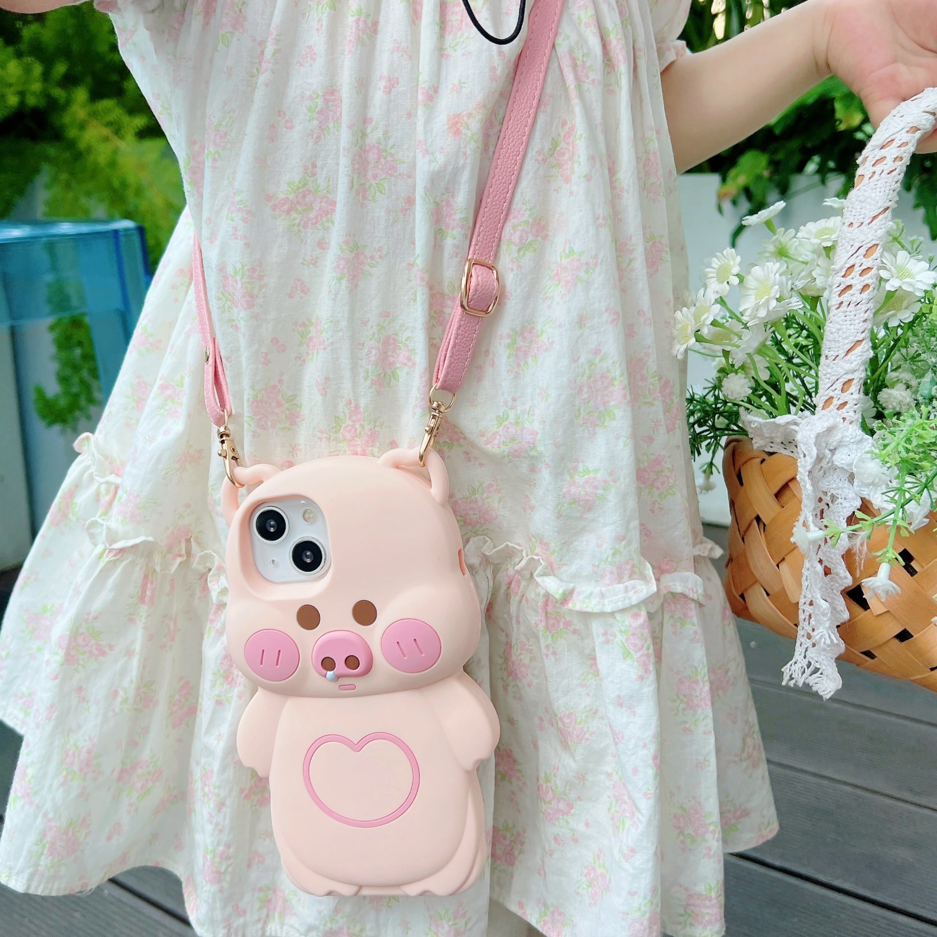 ピンクのこぶたちゃん バスケット