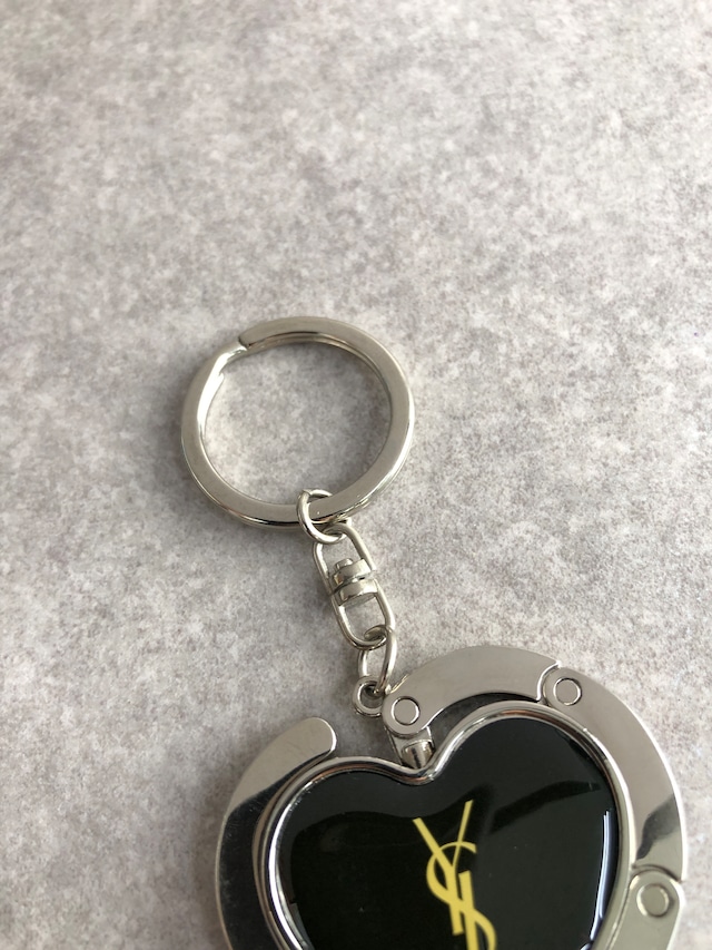Yves Saint Laurent イヴ・サンローラン チャーム シルバー ブラック YSL バッグハンガー vintage ヴィンテージ オールド ykiwci