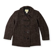 USA製 70s Melton メルトン ツイード ウール ピーコート Pコート サイズ M /ダークブラウン/ビンテージ/アメリカ製