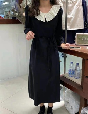 プリーツ襟 ワンピース AJ22263-5768