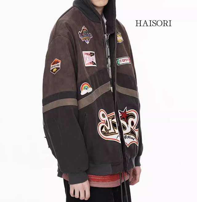 (NEW) Patch-Decorated Jacket with Bold Back Number