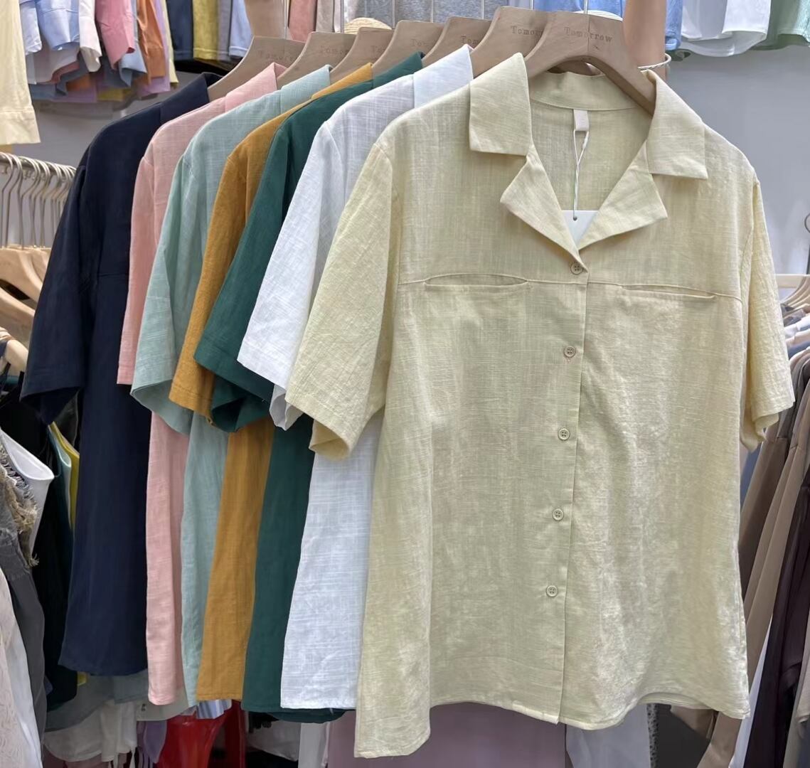 オープンカラーシンプルシャツ　AJ2205-653